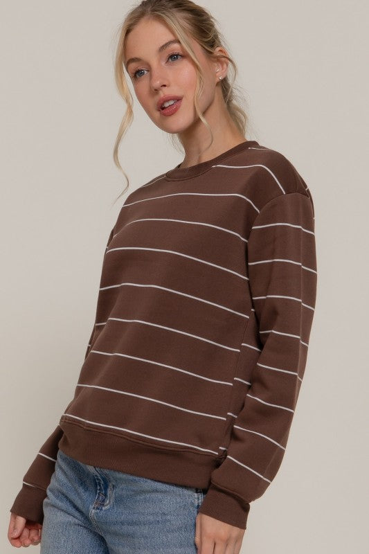 Stripe Fleece Sweatshirt