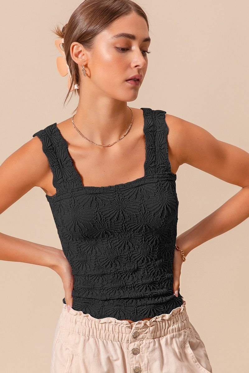 Floral Jacquard Seamless Tank
