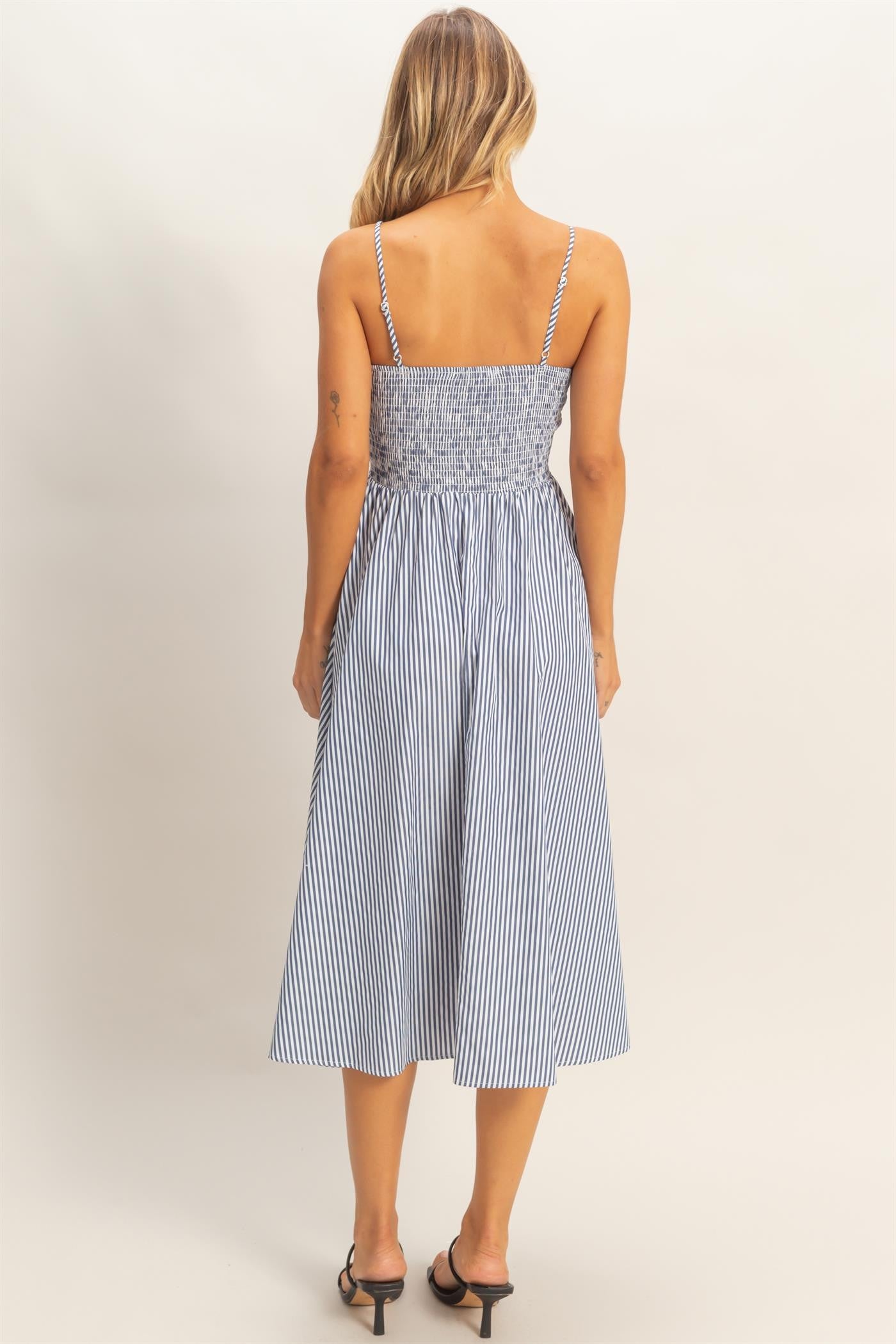 Striped Spaghetti Strap Dress