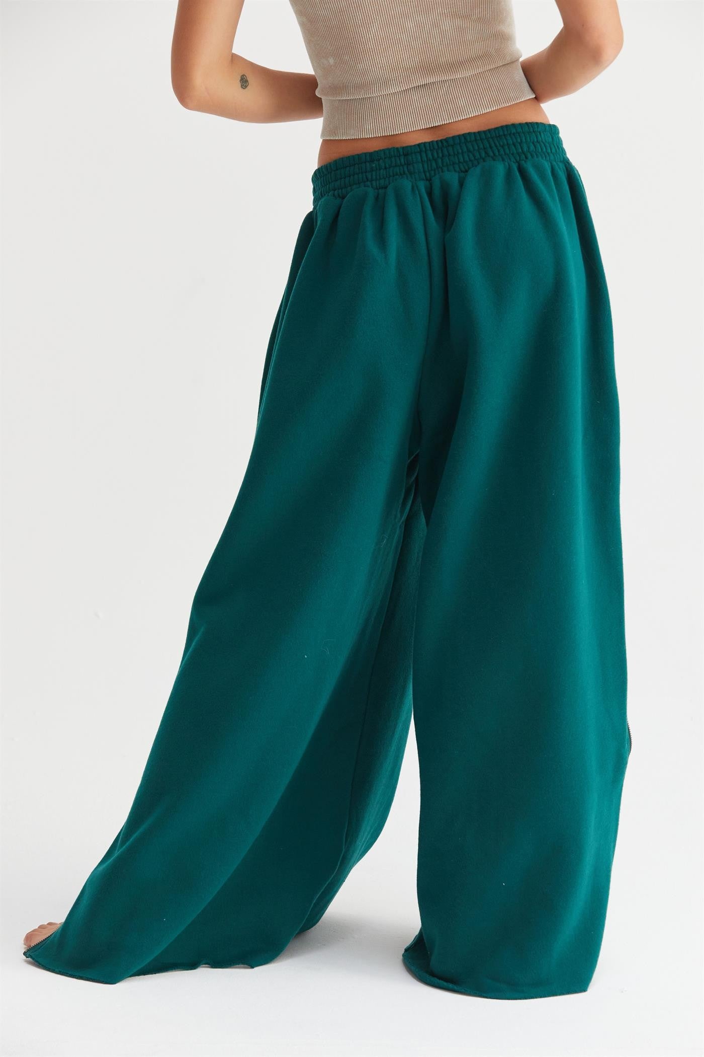 Wide Leg Zipper Sweatpant