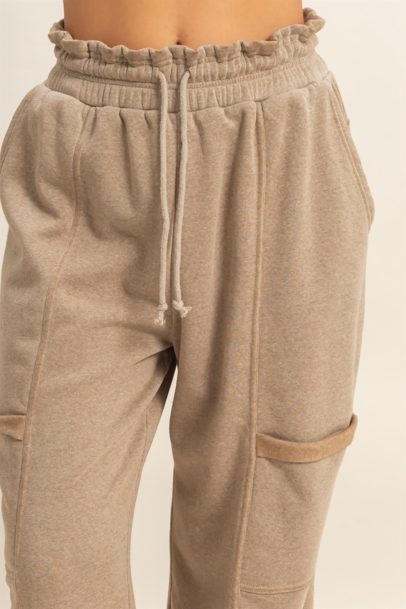 Ruffle Waist Jogger Sweatpants