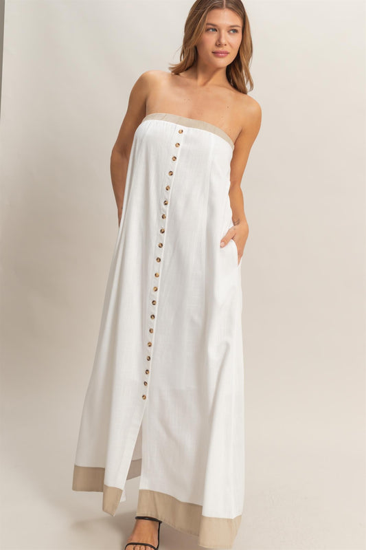 Button Front Maxi Dress