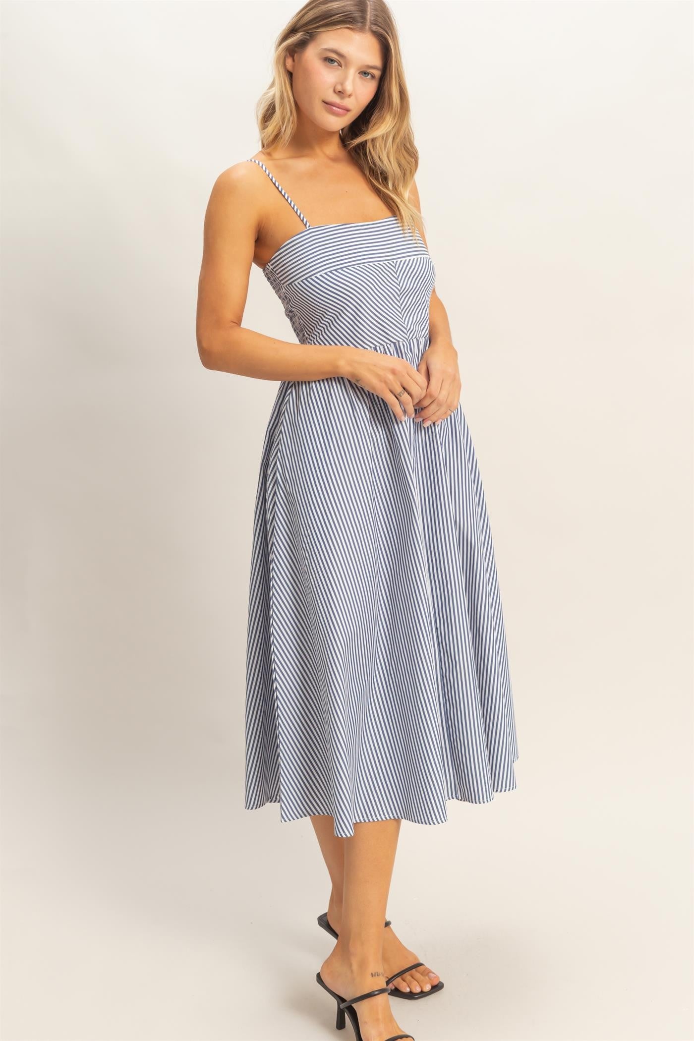 Striped Spaghetti Strap Dress