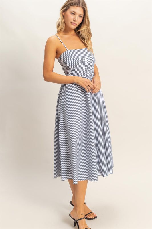 Striped Spaghetti Strap Dress