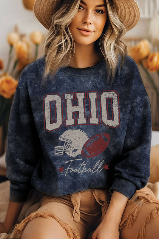 Ohio Football Mineral Wash Graphic Sweatshirt