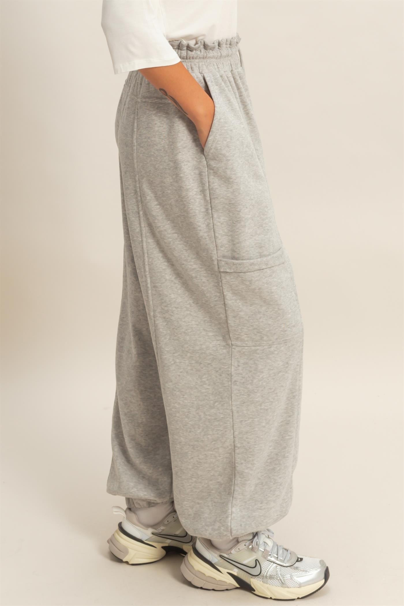 Ruffle Waist Jogger Sweatpants