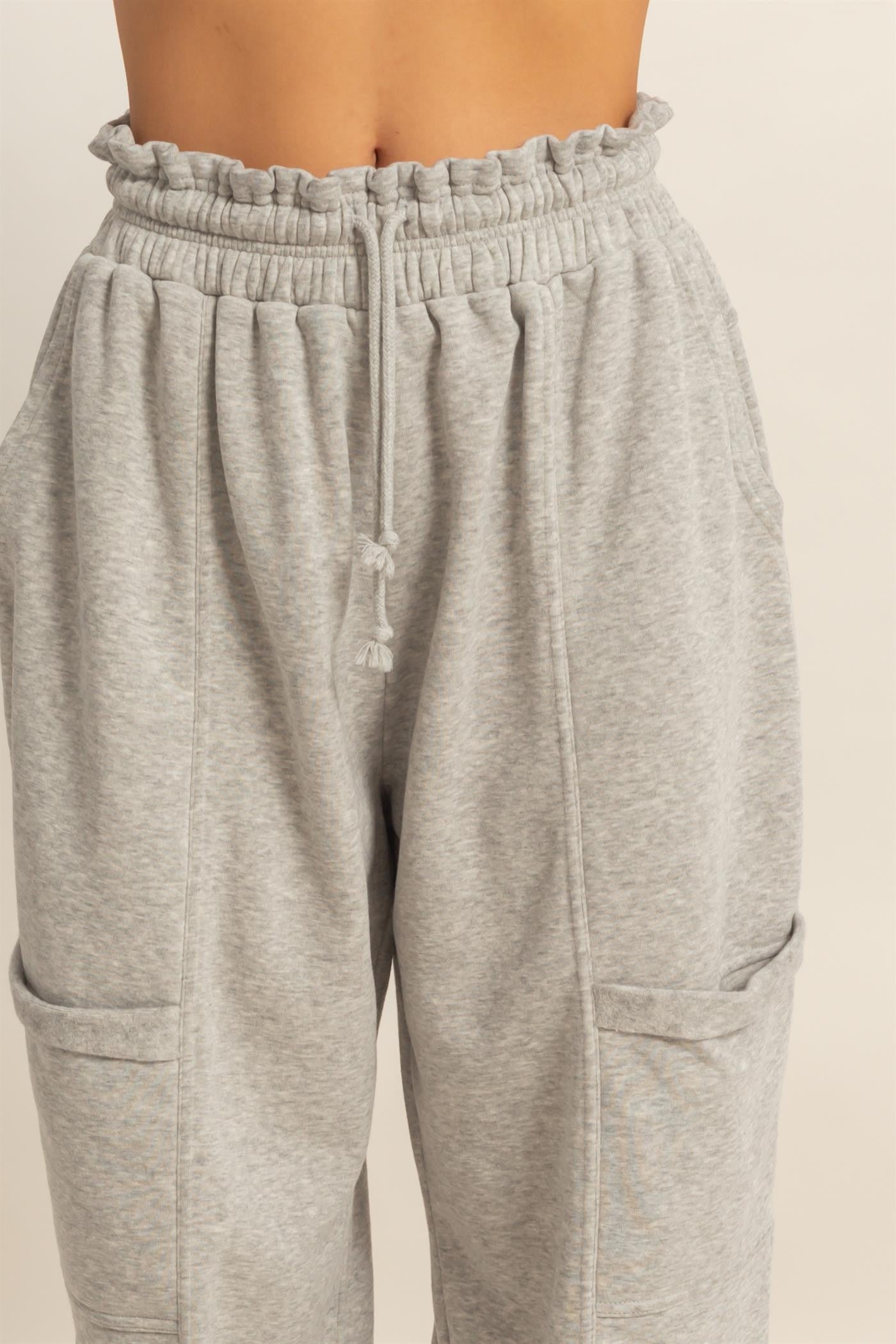 Ruffle Waist Jogger Sweatpants