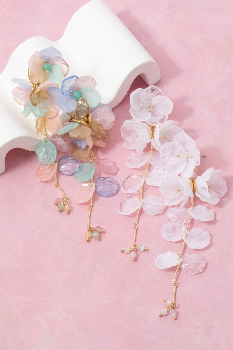 Floral Acrylic Cluster Earrings