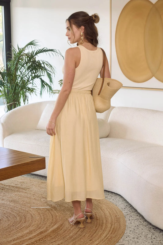Mixed Media Tank Midi Dress