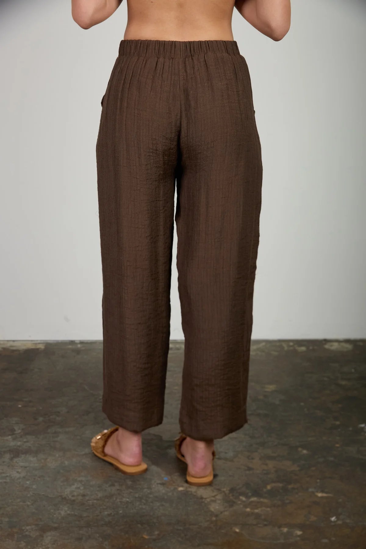High Waist Texture Cropped Pant