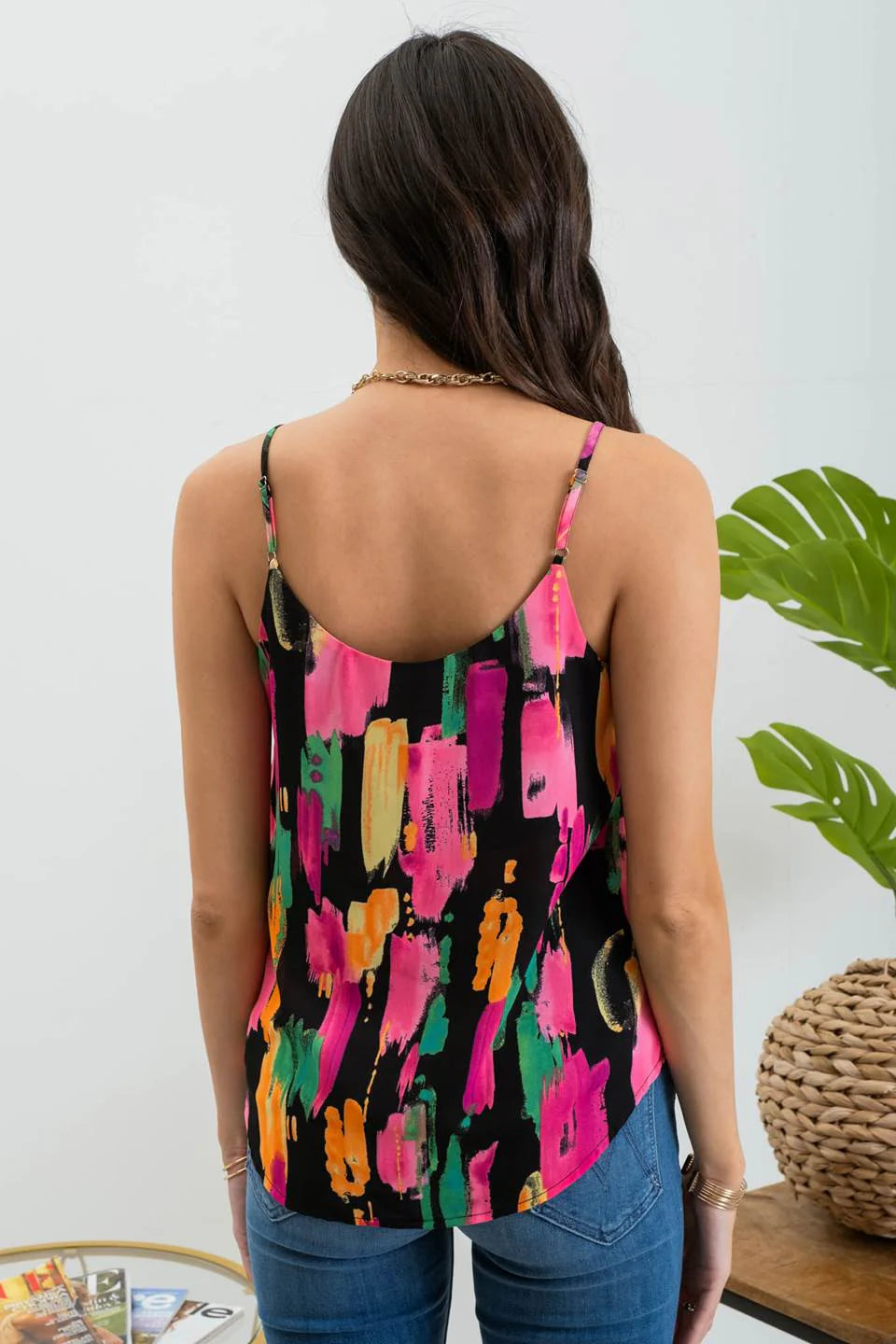 Brush Stroke V Neck Cami