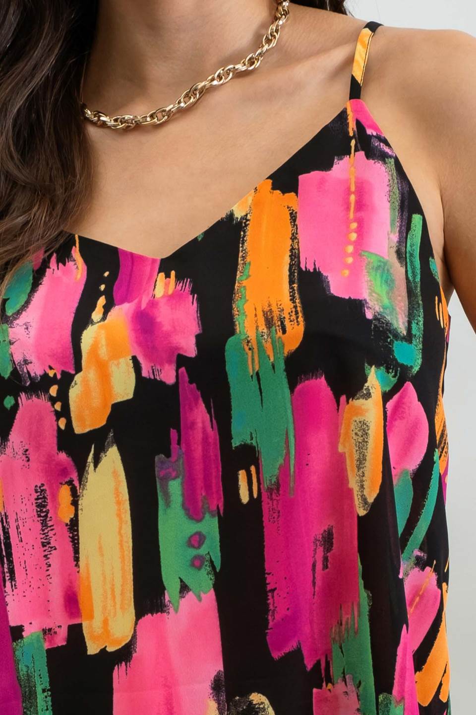 Brush Stroke V Neck Cami