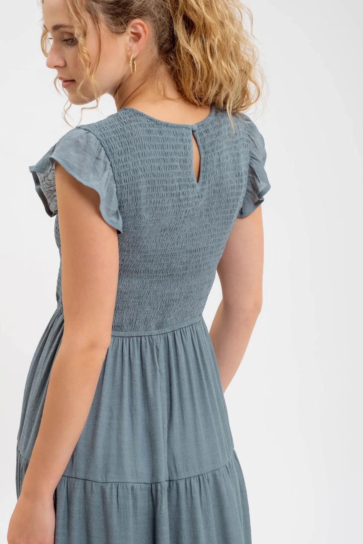 Smocked Midi Dress