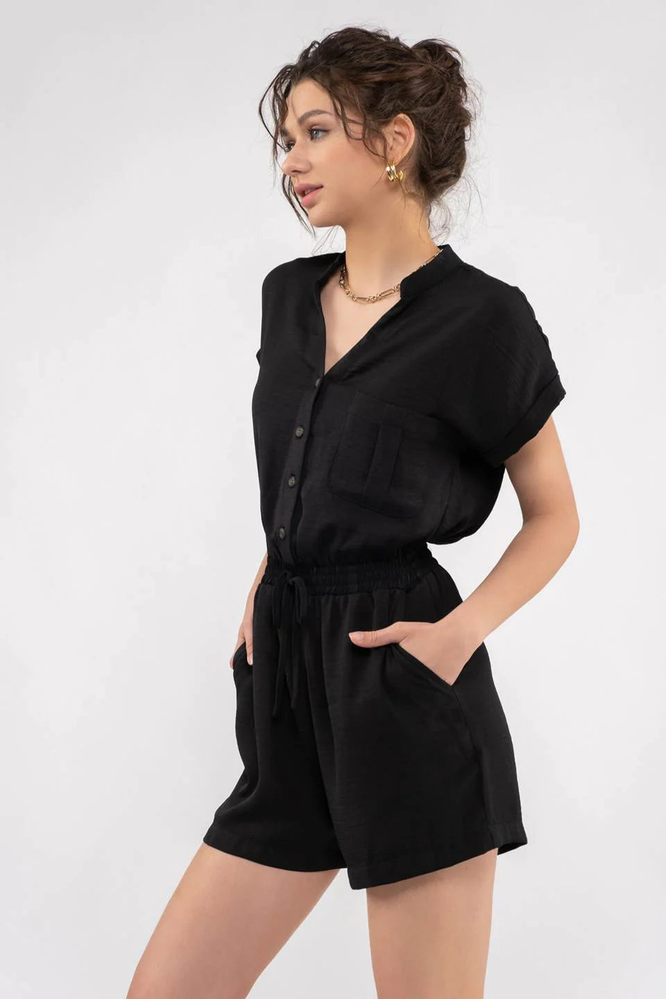 Button Front Romper