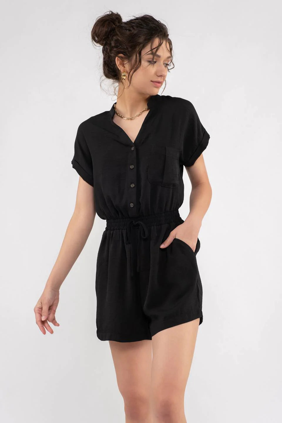 Button Front Romper