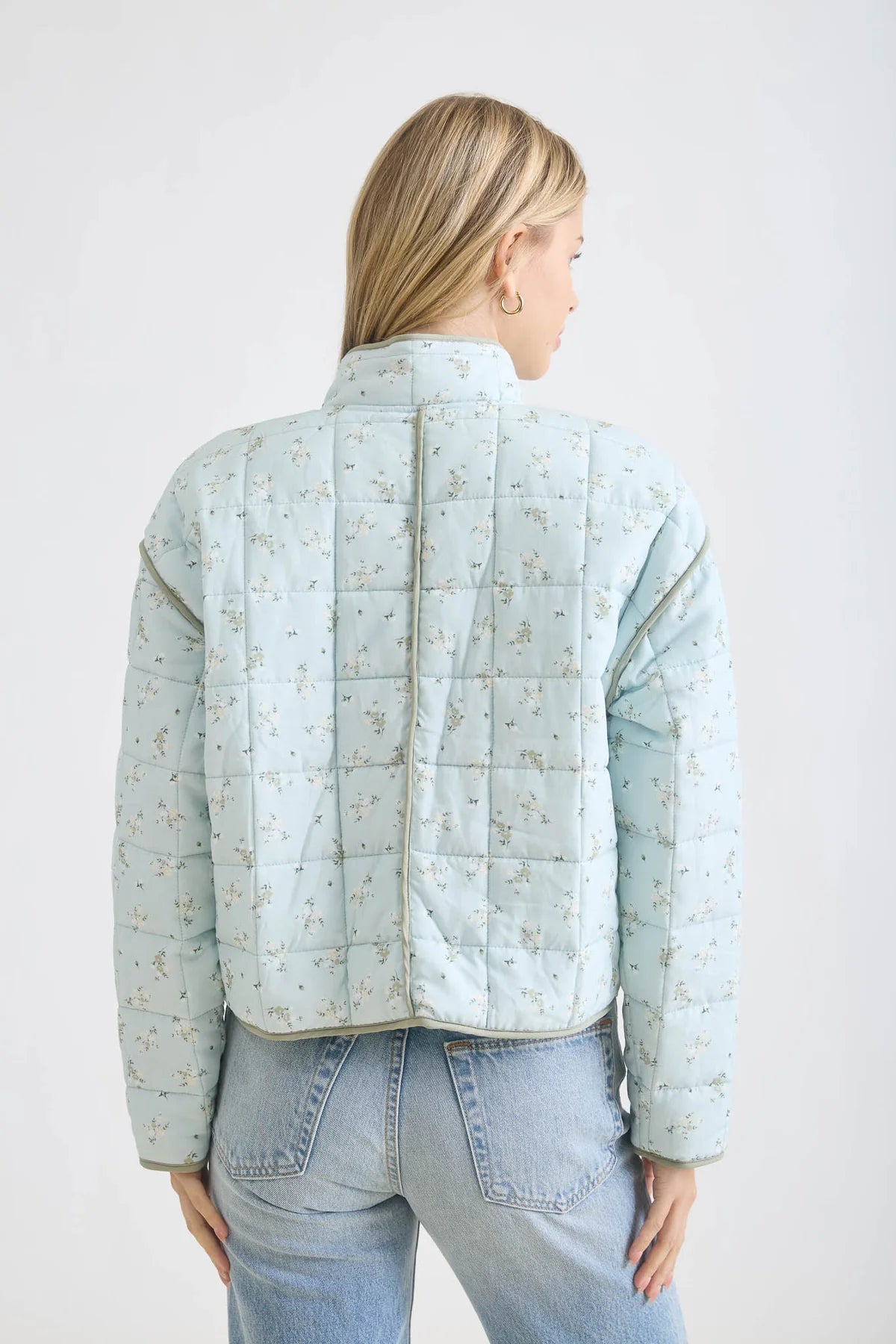 Quilted Floral Button Down Jacket