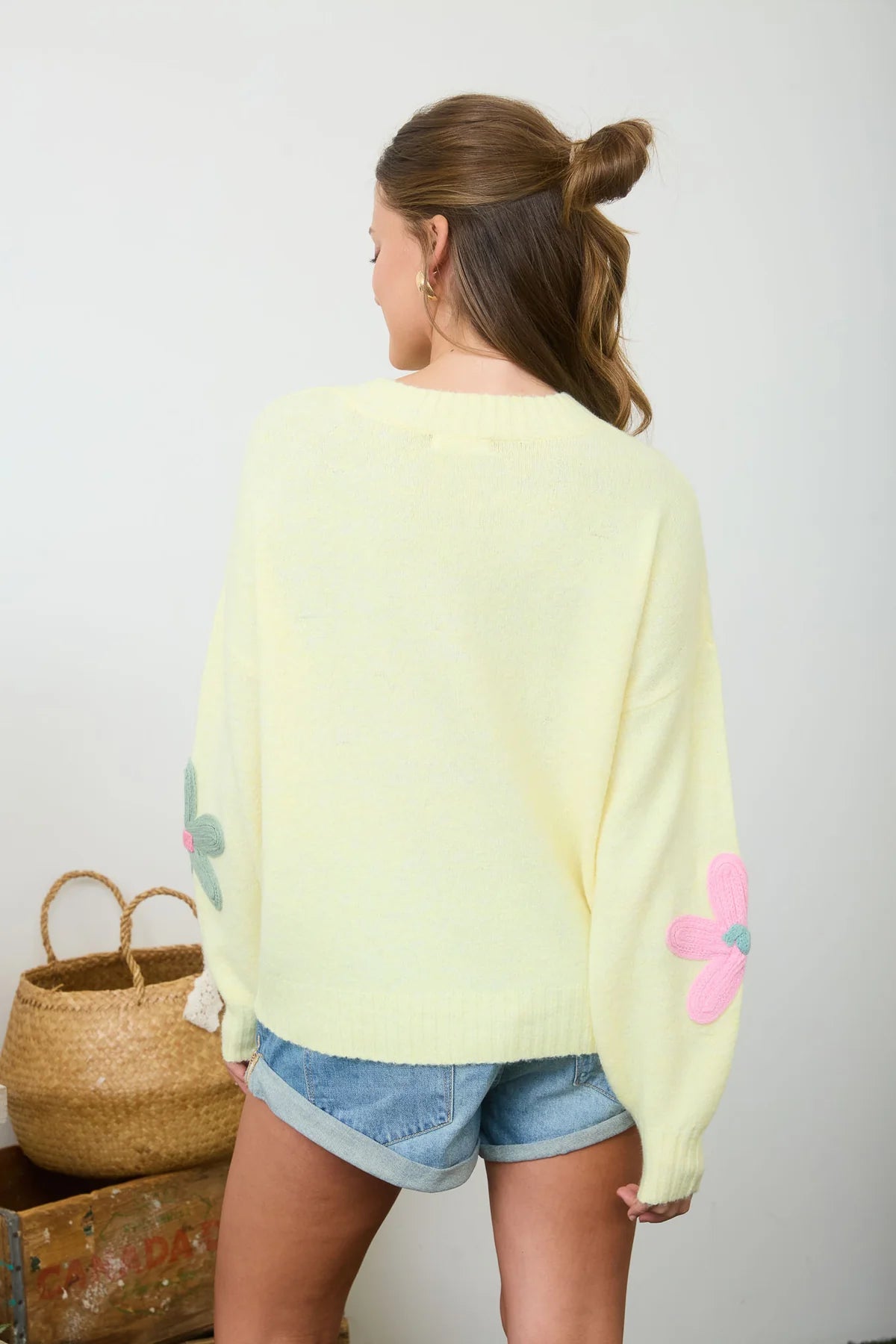 Crochet Flower Knit Sweater