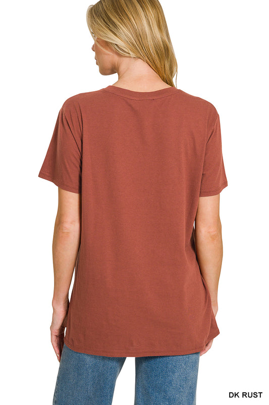 Cotton Boyfriend Fit Round Neck Tee