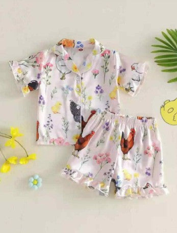 Kids Silky Button Up PJ's
