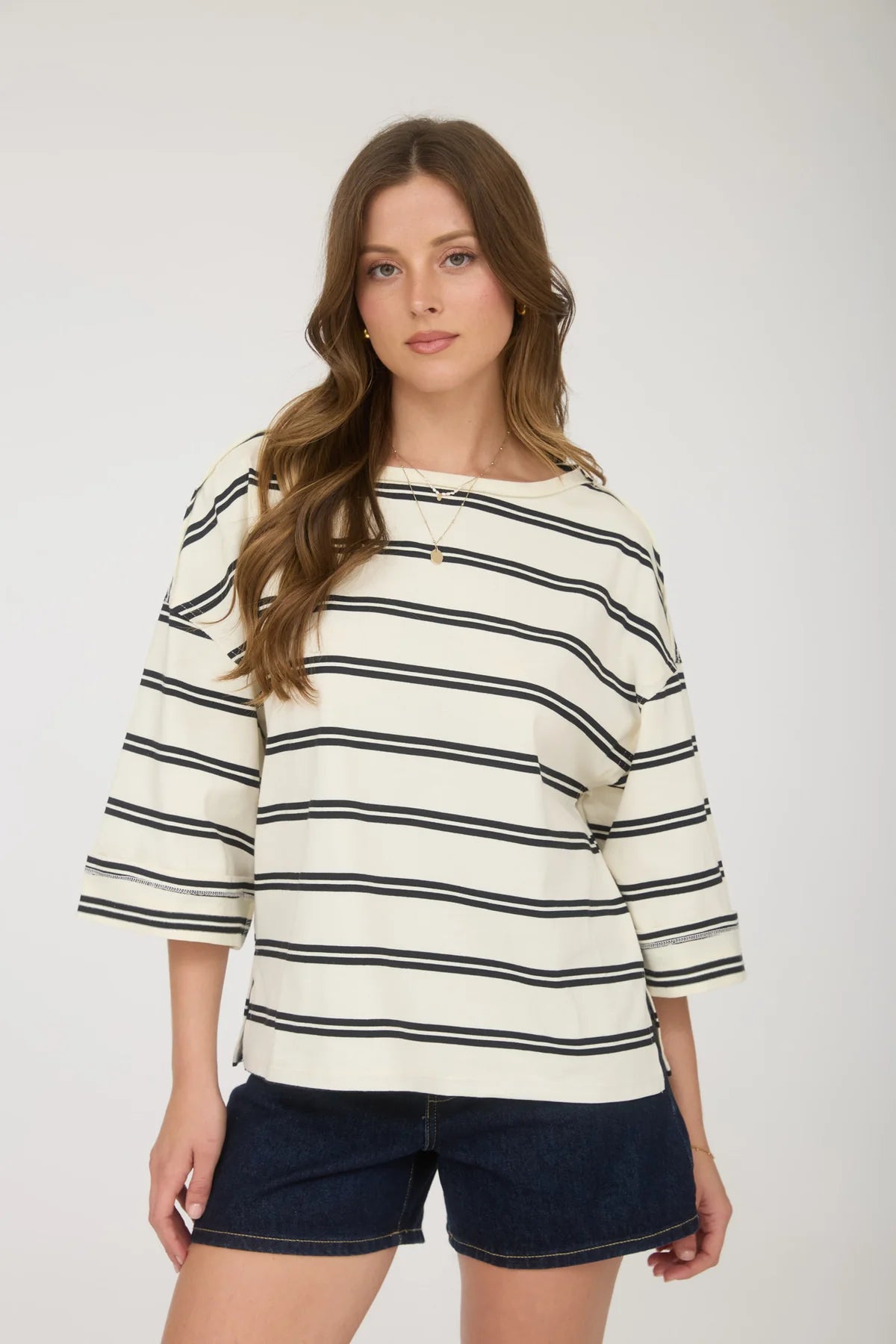 Oversized Raw Edge Short Sleeve Tee