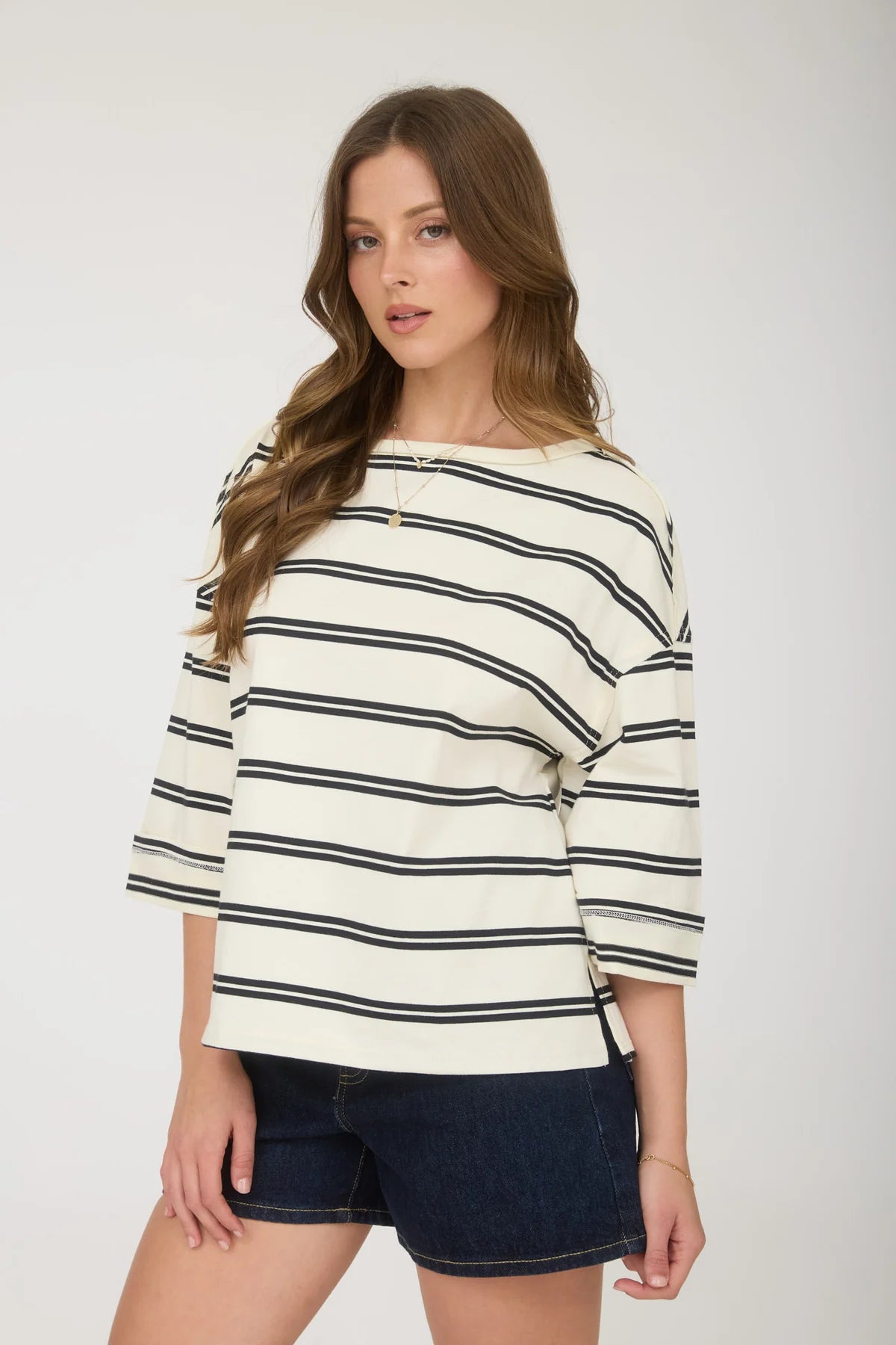 Oversized Raw Edge Short Sleeve Tee