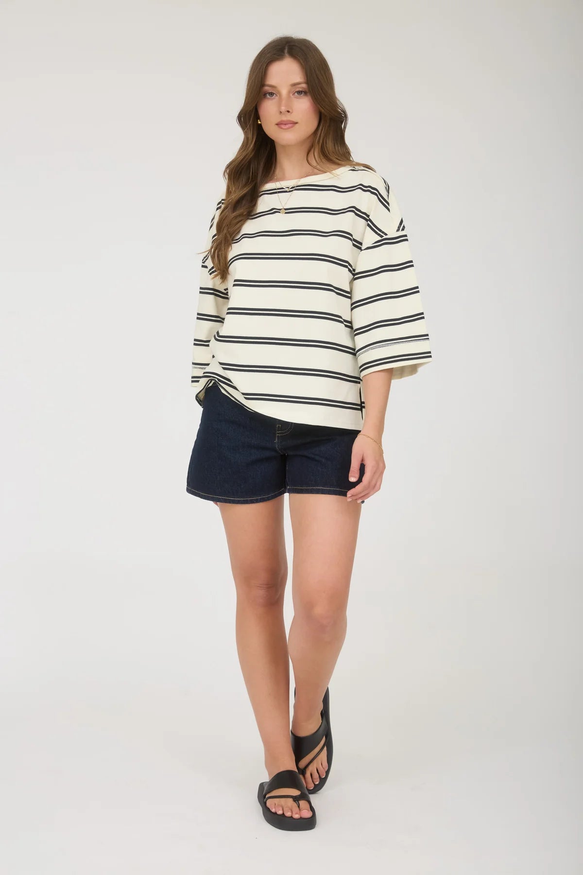 Oversized Raw Edge Short Sleeve Tee