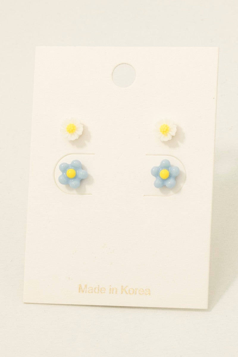 Acrylic Flower Stuf Earring Set