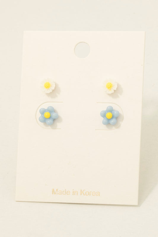 Acrylic Flower Stuf Earring Set