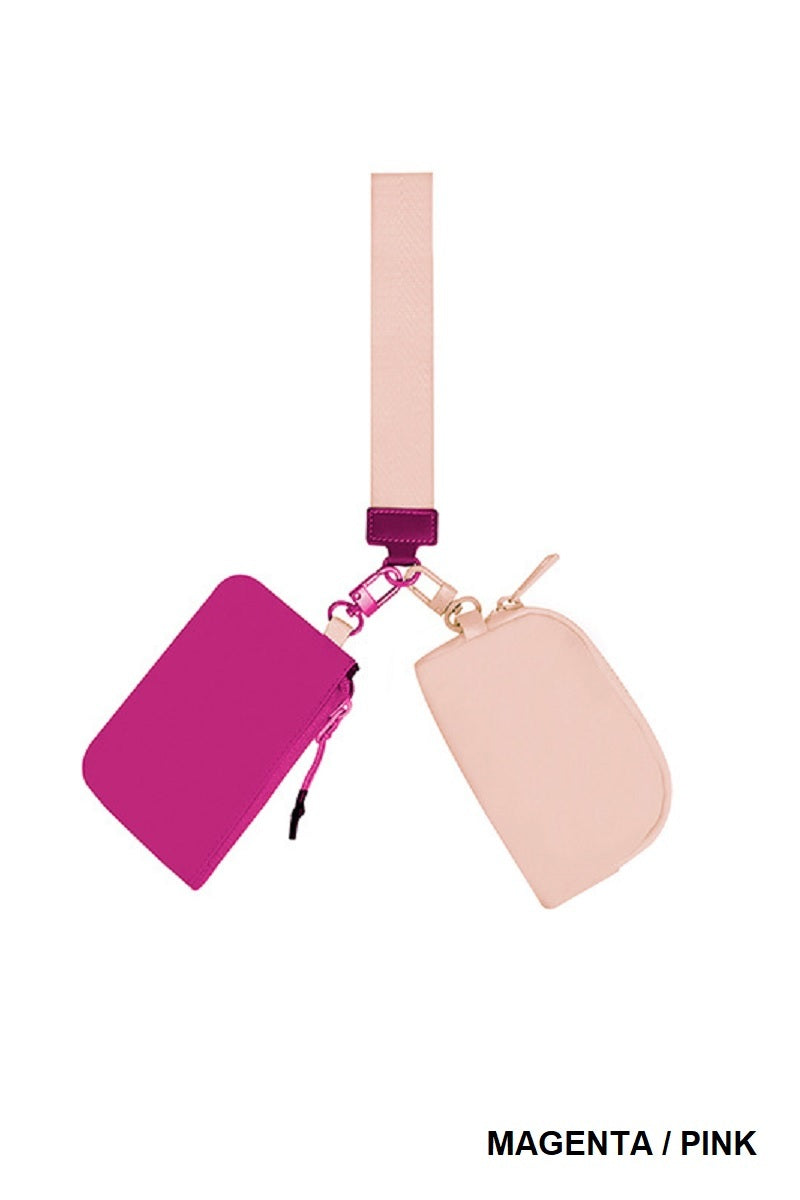 Duel Pouch Wristlet Keychaine
