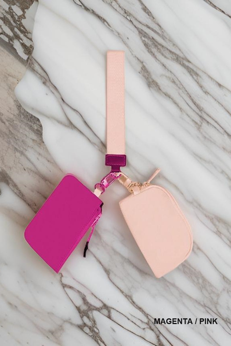 Duel Pouch Wristlet Keychaine