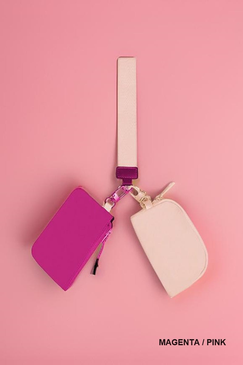 Duel Pouch Wristlet Keychaine