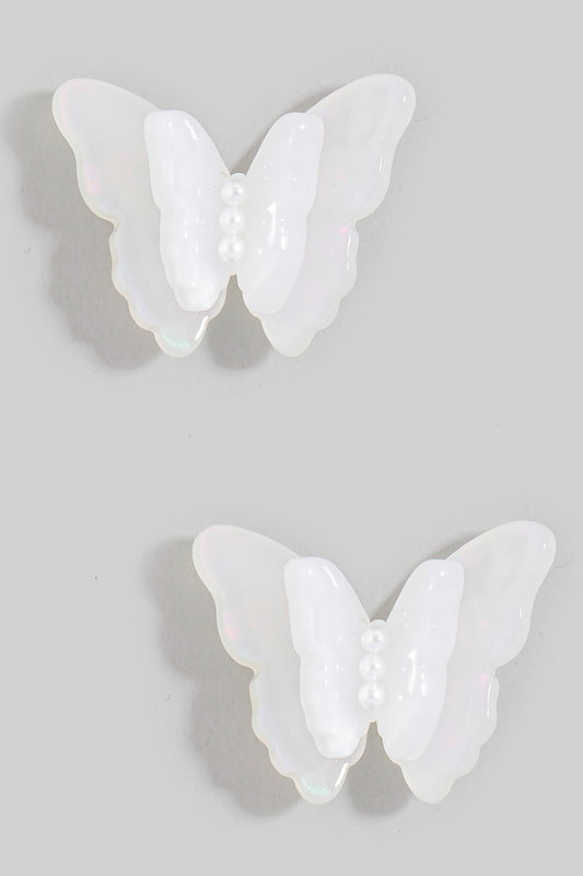 Acetate Butterfly Stud Earrings