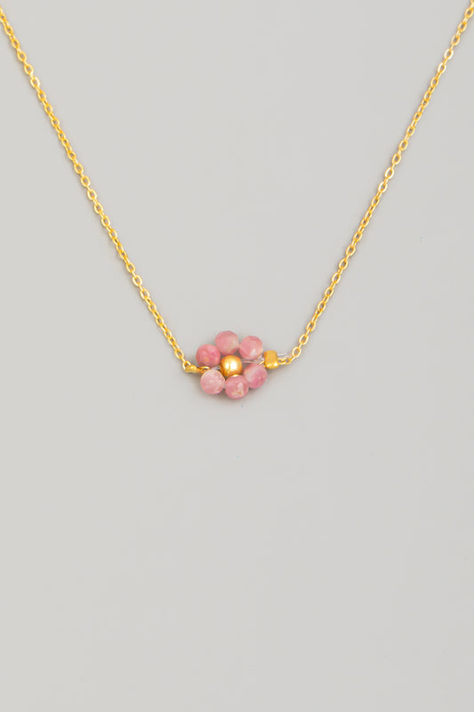 Dainty Beaded Flower Necklace