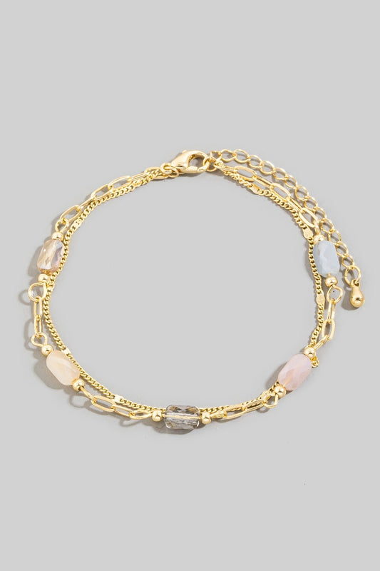 Faceted Gem Layer Bracelet