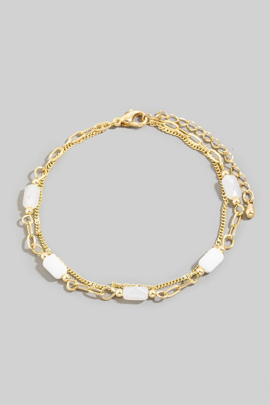 Faceted Gem Layer Bracelet