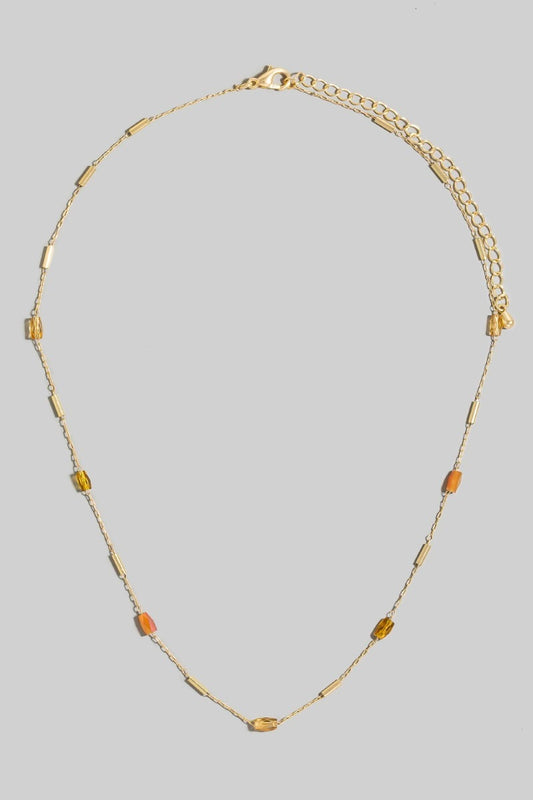 Bar and Gem Station Necklace
