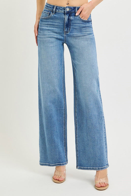 Risen Nellie High Rise Wide Leg Jeans