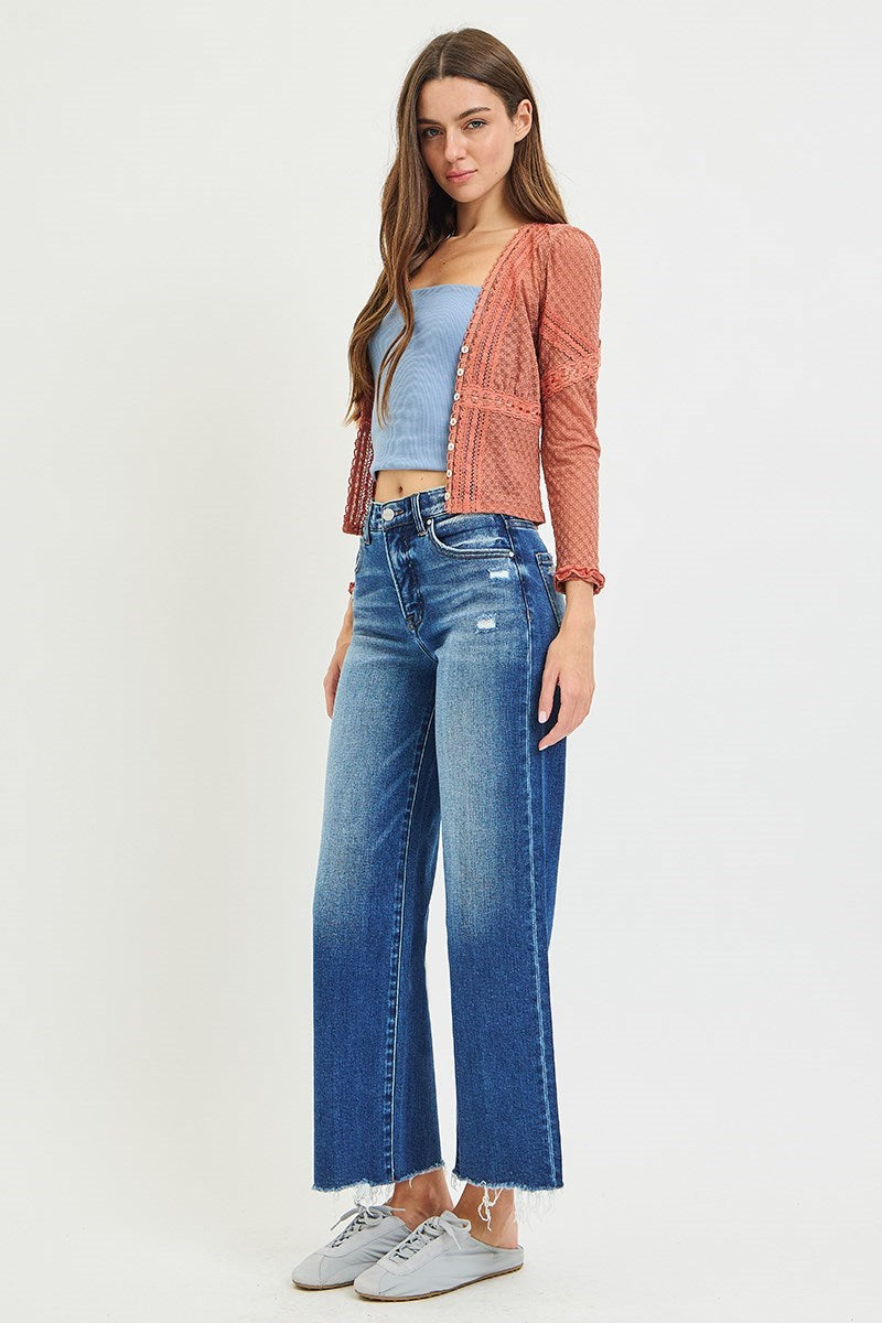 Risen Mia Tummy Control Ankle Wide Leg Jeans