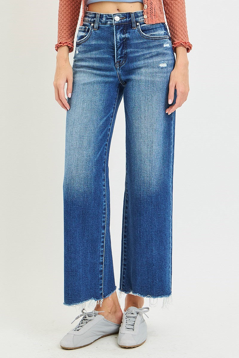 Risen Mia Tummy Control Ankle Wide Leg Jeans