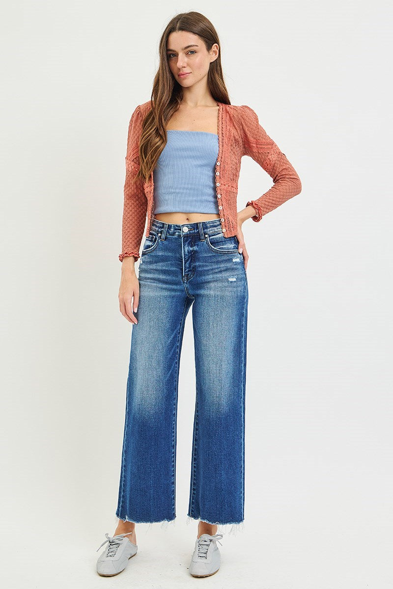 Risen Mia Tummy Control Ankle Wide Leg Jeans