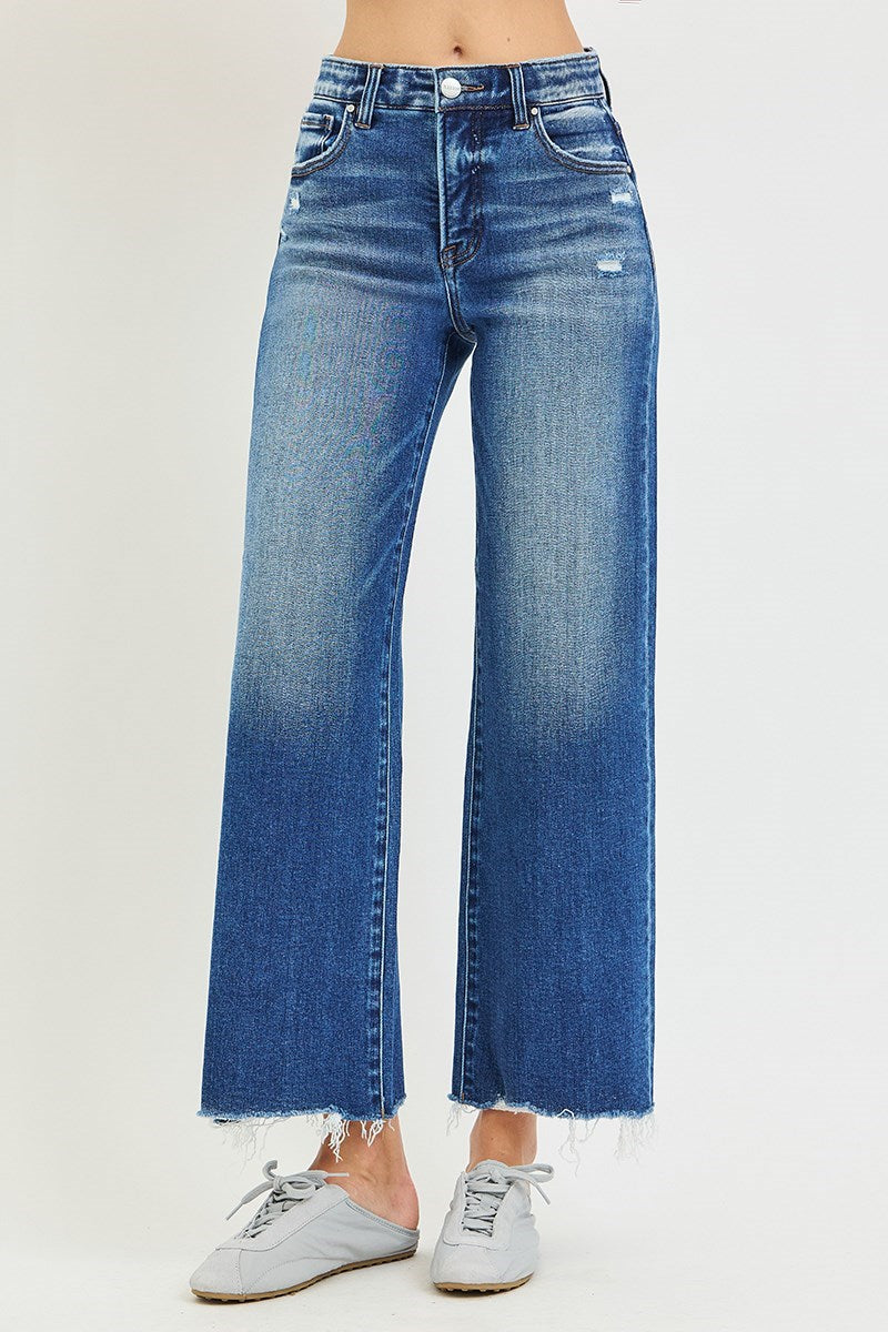 Risen Mia Tummy Control Ankle Wide Leg Jeans