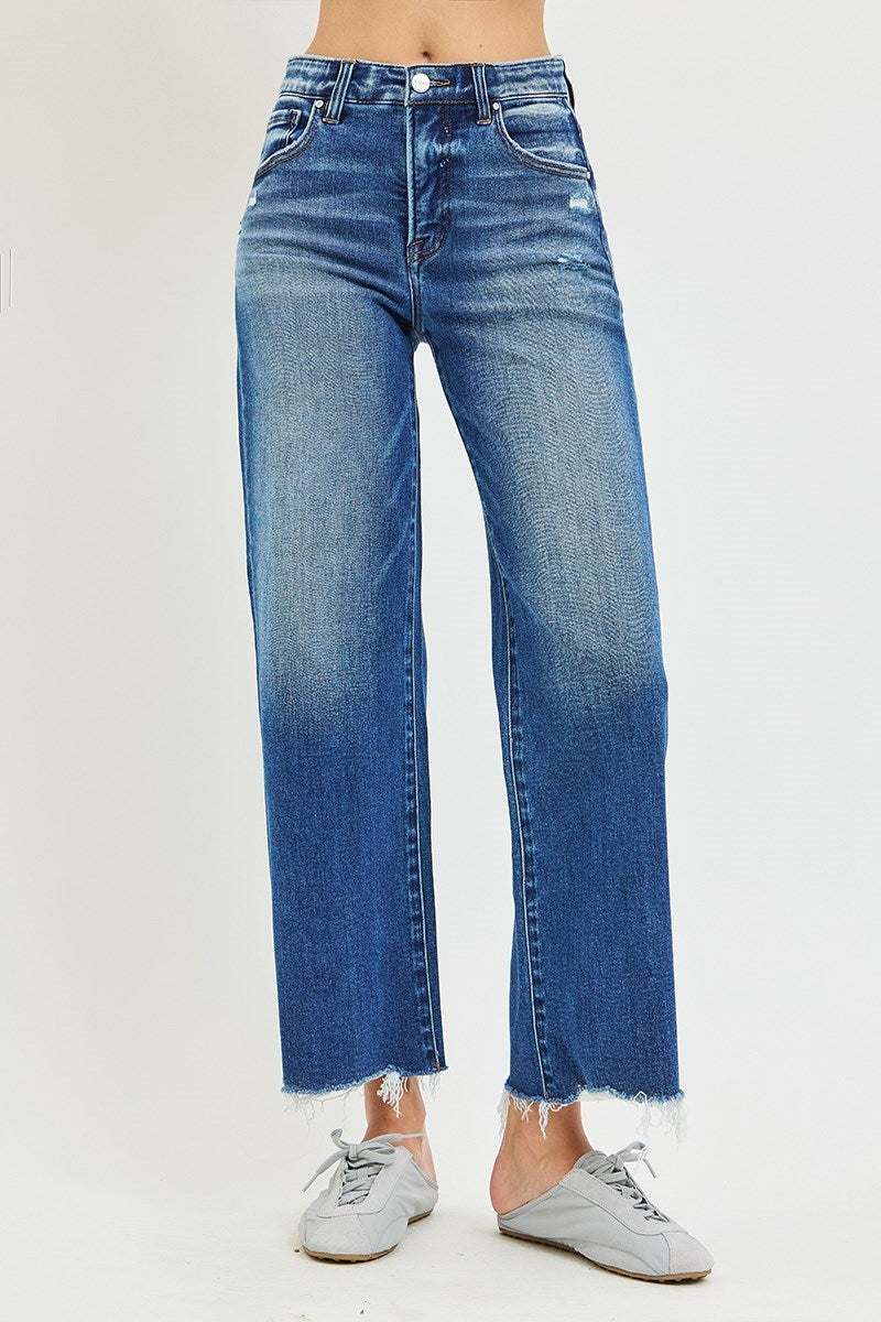 Risen Mia Tummy Control Ankle Wide Leg Jeans
