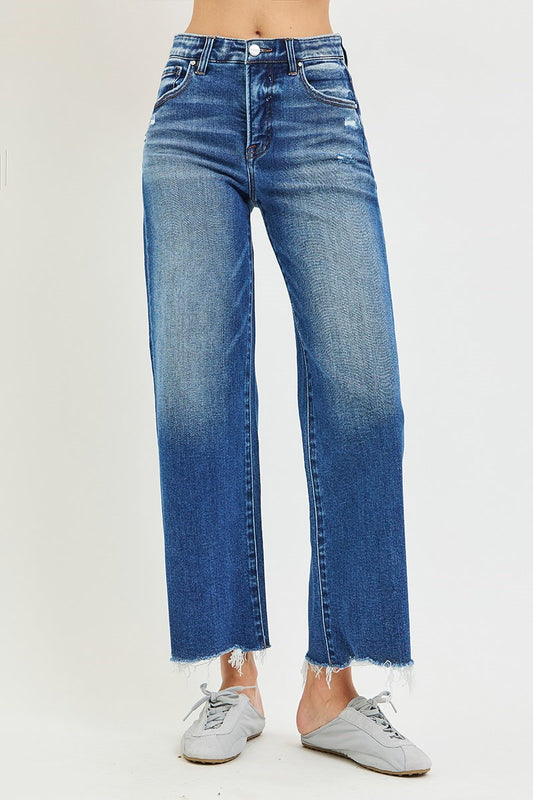 Risen Mia Tummy Control Ankle Wide Leg Jeans