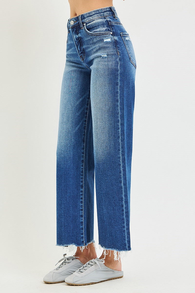 Risen Mia Tummy Control Ankle Wide Leg Jeans