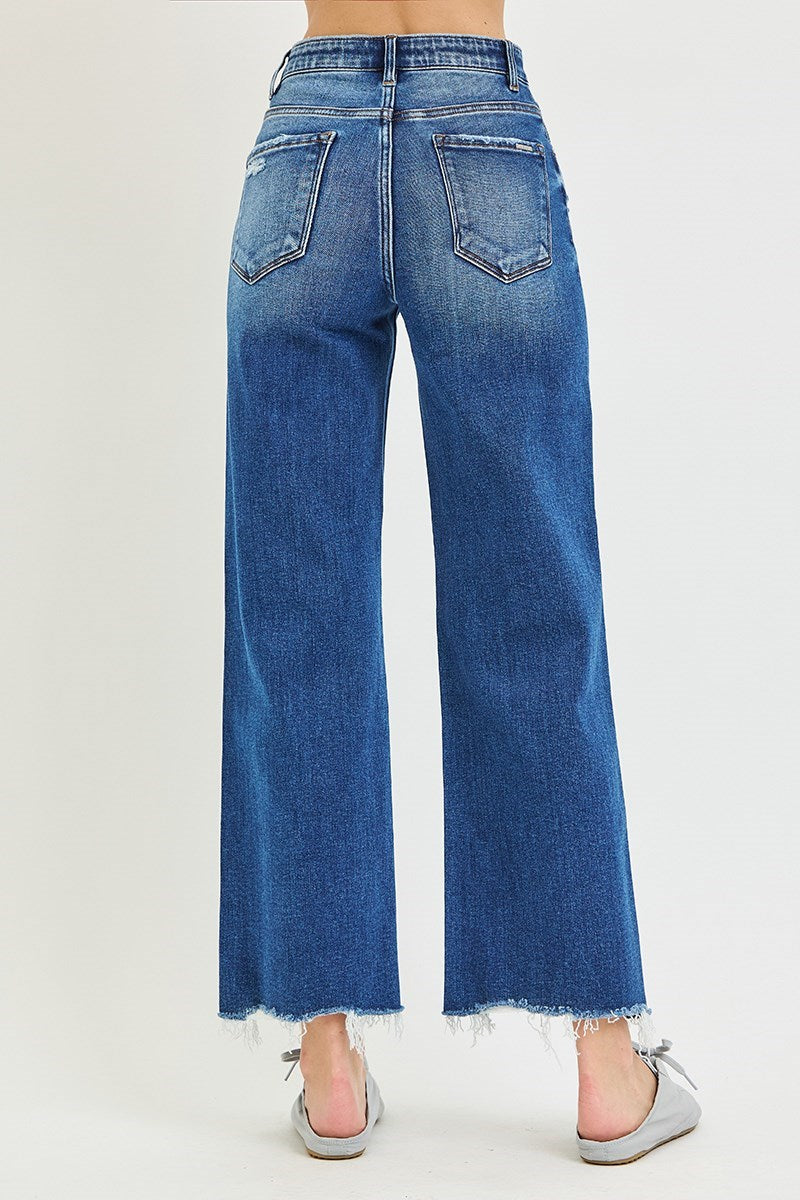 Risen Mia Tummy Control Ankle Wide Leg Jeans