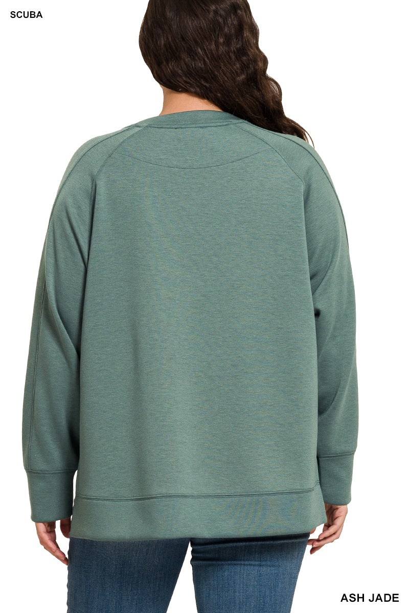 Curvy Scuba Side Slit Sweatshirt