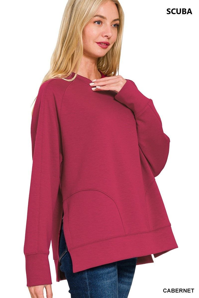 Scuba Side Slit Sweatshirt