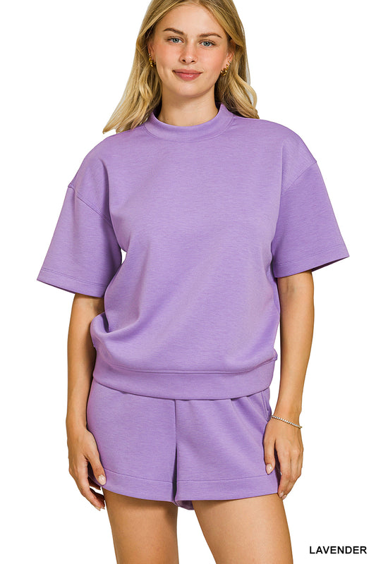 High Neck Short Sleeve and Dolphin Hem Scuba Set