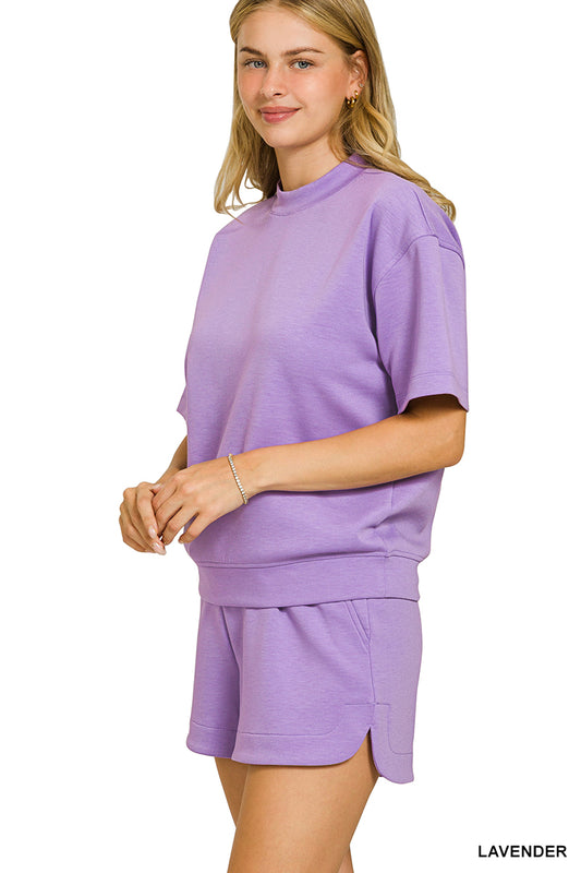 High Neck Short Sleeve and Dolphin Hem Scuba Set