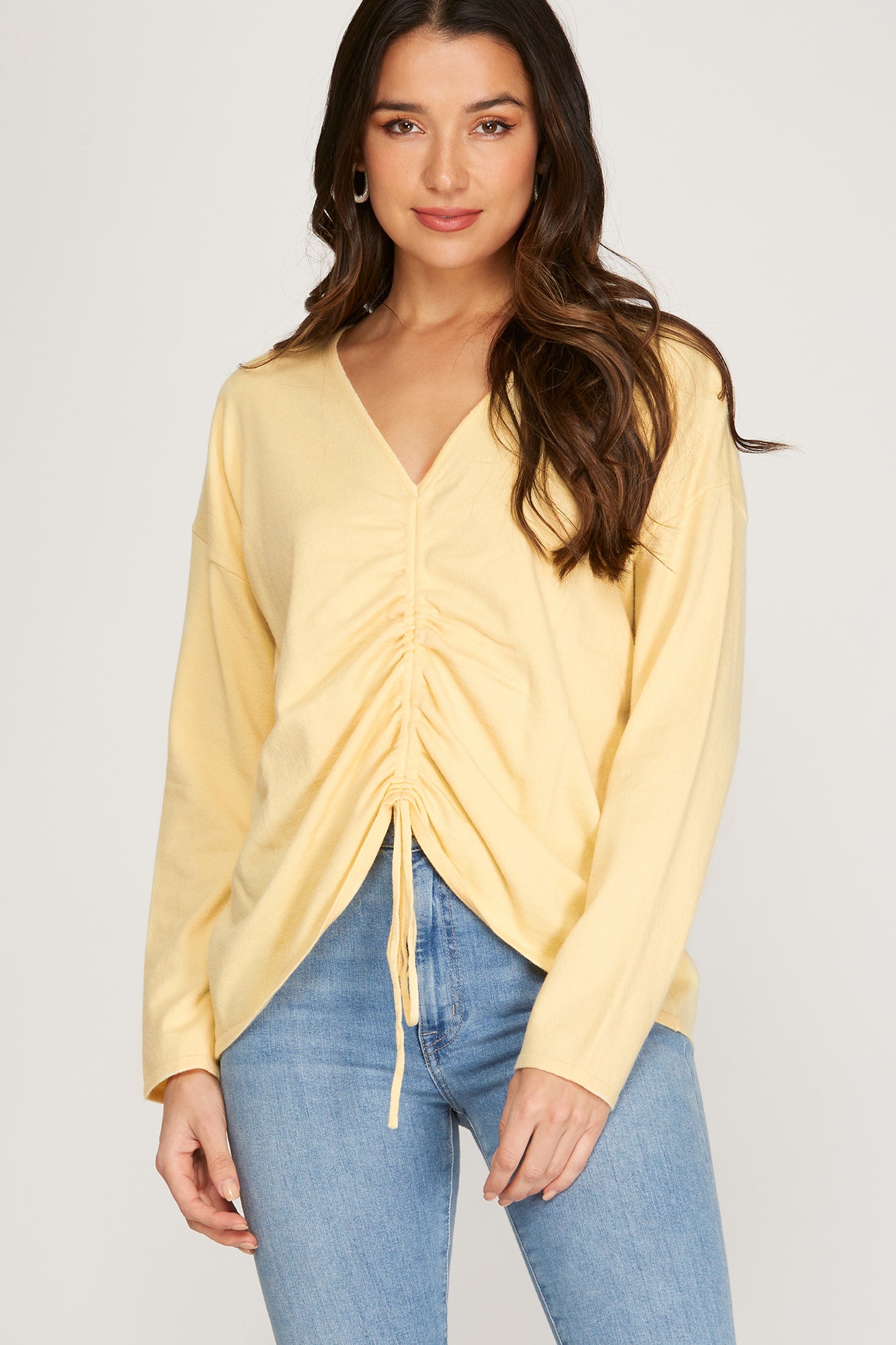 Ruched Front Sweater